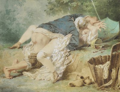 Amanti in un parco, 1865 da Mihaly von Zichy