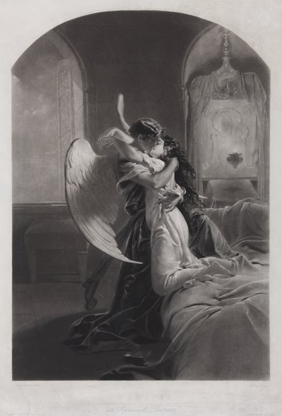 Tamara e il demone. Illustrazione del poema Il demone di Mikhail Lermontov, c. 1880 da Mihaly von Zichy