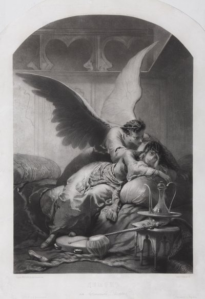 Tamara e Demone. Illustrazione al poema Il Demone di Mikhail Lermontov, c. 1880 da Mihaly von Zichy