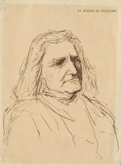 Ritratto di Franz Liszt 1811-1886, anni 1880 da Mihály Munkácsy