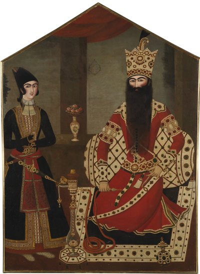 Ritratto di Fath Ali Shah in piedi da Mihr Ali