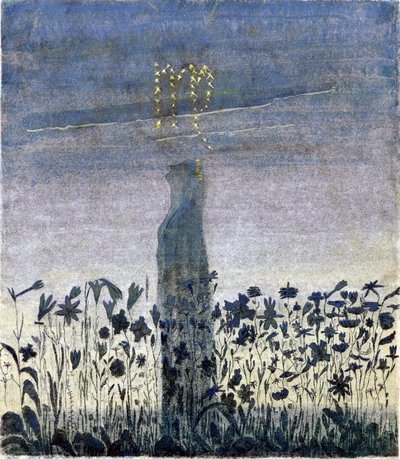 Il segno della Vergine (dal ciclo "Zodiaco") di Čiurlionis, Mikalojus Konstantinas (1875-1911). Tempera su carta, dimensioni: 35,6x31,3 da Mikalojus Konstantinas Čiurlionis