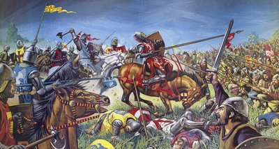 La battaglia di Bannockburn (litografia a colori) da Mike (20th century) White