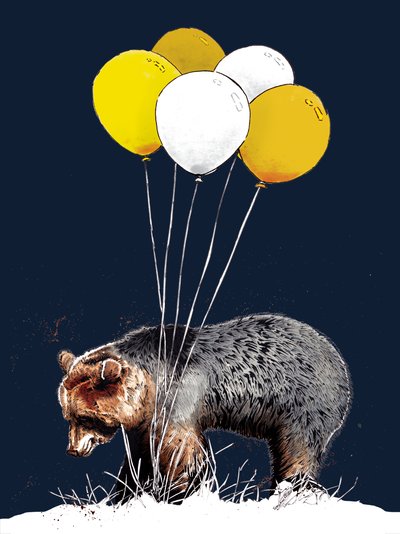 Orso di compleanno sul blu mezzanotte, 2020 da Mike Davis