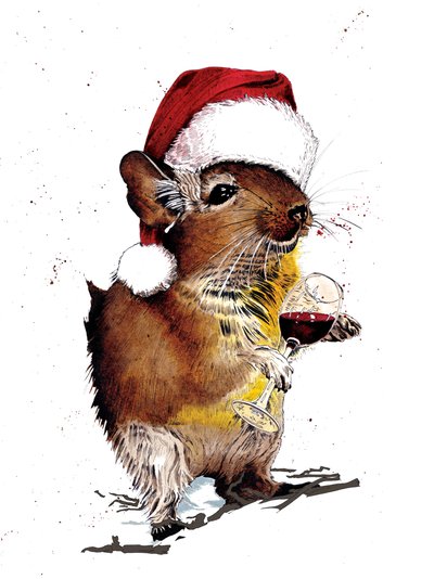 Degu di Natale su bianco, 2020 da Mike Davis