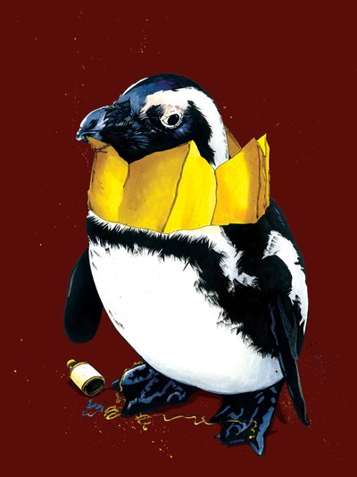 Pinguino di Natale su ossido rosso, 2020 da Mike Davis