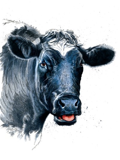 La mucca su bianco, 2021 da Mike Davis