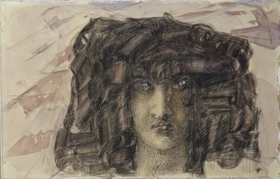 Testa di demone. Illustrazione del poema Il demone di Mikhail Lermontov, 1890-1891 da Mikhail Aleksandrovich Vrubel