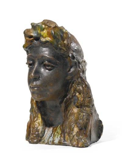 Ragazza con una corona di fiori, 1898-1900 da Mikhail Aleksandrovich Vrubel