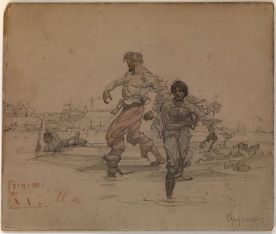 Illustrazione per la poesia I fratelli ladri di Aleksandr Puškin, 1881 da Mikhail Aleksandrovich Vrubel