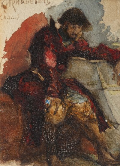 Illustrazione per la poesia Il canto del mercante Kalašnikov di M. Lermontov, 1880s da Mikhail Aleksandrovich Vrubel