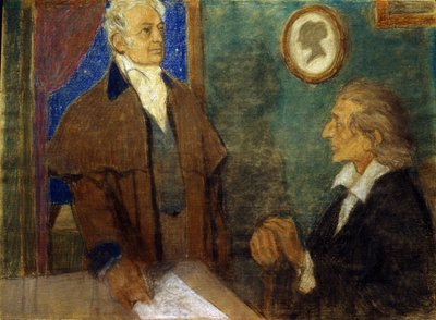 J. W. von Goethe e F. Schiller a Weimar da Mikhail Dmitrievich Ezuchevsky