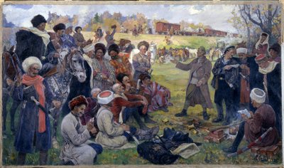 Gli agitatori bolscevichi nella divisione selvaggia del generale Kornilov vicino a Gatchina nell