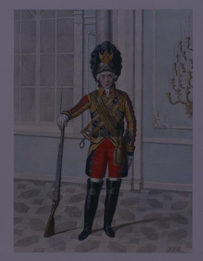 Ufficiale del reggimento di cavalleria delle guardie della vita nel 1764-1796, primi anni 1840 da Mikhail Ivanovich Terebenev