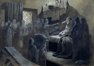 Ivan IV il Terribile visitato dai fantasmi di coloro che ha ucciso da Mikhail Konstantinovich Klodt