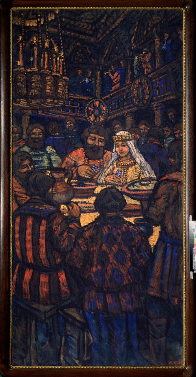 Il matrimonio del granduca Vladimir I Sviatoslavich (detto il Grande o Sole Rosso) da Mikhail Nikolayevich Yakovlev