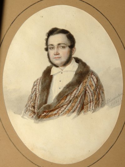 Ritratto di Yakov Nikolayevich Kalinovsky 1814-1903, 1836 da Mikhail Prokopyevich Vishnevitsky