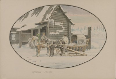 Stazione postale, 1862 da Mikhail Stepanovich Znamensky