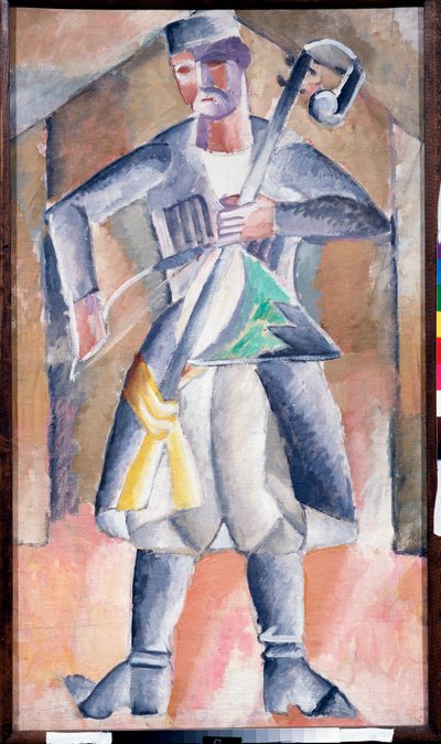 Musicista - Ritratto di un musicista in abito tradizionale con il suo strumento da Mikhail Vasilevich Le Dantu
