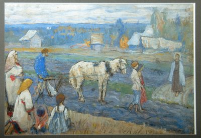 Nel campo da Mikhail Vasilievich Nesterov