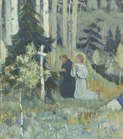 La fondazione del monastero della Trinità di San Sergio da Mikhail Vasilievich Nesterov