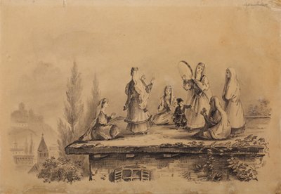 Donne georgiane sul tetto Lezghinka, 1837 da Mikhail Yuryevich Lermontov