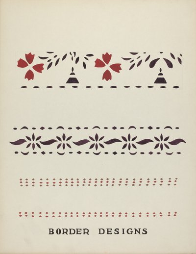Disegni di bordi dal portfolio proposto "Stencil da parete del Maine" da Mildred E. Bent