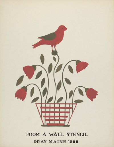 Design da Gray, Maine 1800 (n. 2): Dal portfolio proposto "Stencil murali del Maine" da Mildred E. Bent