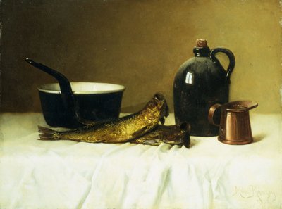 Natura morta con aringa, pentola, brocca e misura, 1908 da Milne Ramsey