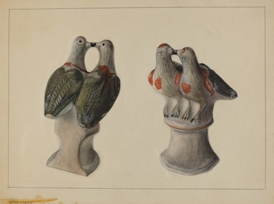 Inseparabili di gesso, 1937 circa (acquerello) da Mina Lowry