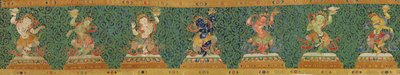 Dettaglio di Thangka di seta imperiale ricamata da Ming Dynasty Chinese School
