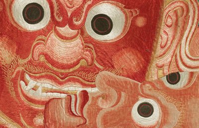 (dettaglio) di Thangka Imperiale Ricamato in Seta da Ming Dynasty Chinese School