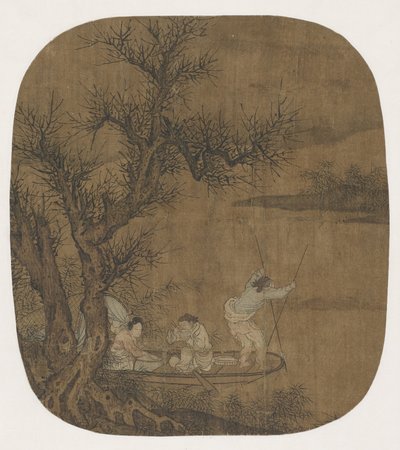 Godendo un pasto a bordo di una barca, XVI-XVII secolo da Ming Dynasty Chinese School