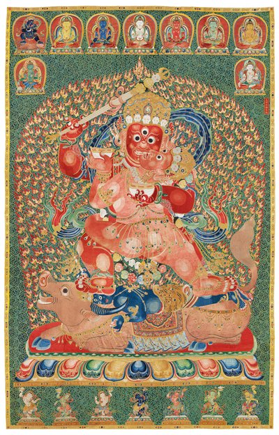 Thangka di seta imperiale ricamata da Ming Dynasty Chinese School