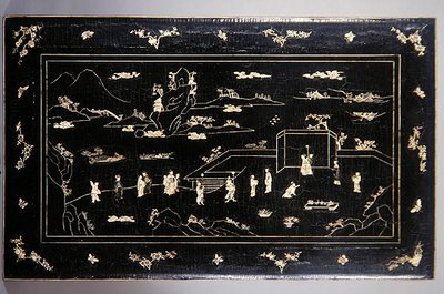 Tavolo Kang (legno laccato con intarsi in osso) da Ming Dynasty Chinese School