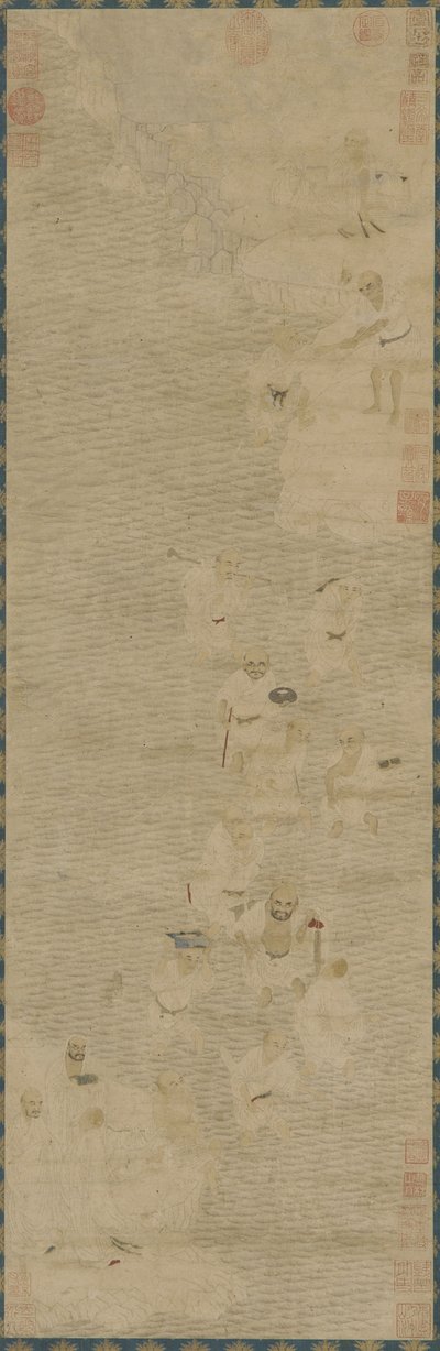 Luohan che attraversa un fiume, 16°-17° secolo da Ming Dynasty Chinese School