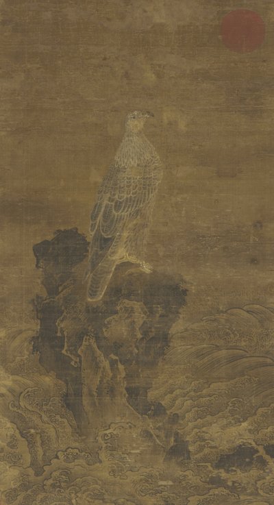 Pellegrino su una roccia tra le onde, c.1500 da Ming Dynasty Chinese School