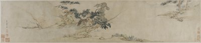 Suonare la cetra sotto un pino, fine XVI-inizio XVII secolo da Ming Dynasty Chinese School