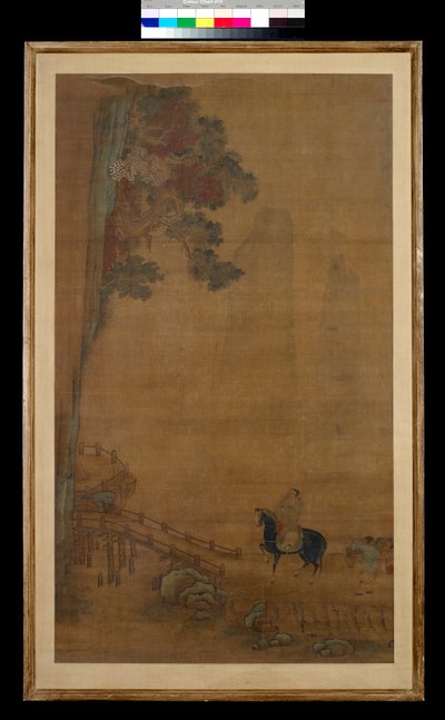 Cavaliere su un ponte da Ming Dynasty Chinese School