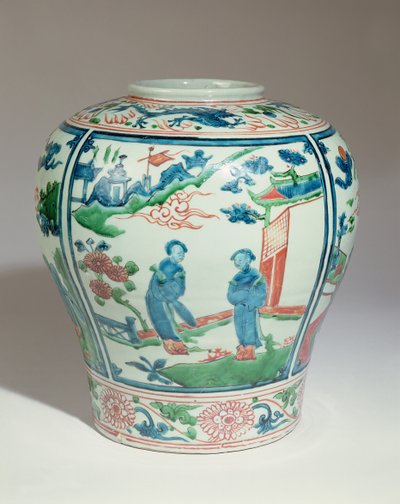 Vaso oviforme policromo Swatow, fine XVI secolo da Ming Dynasty Chinese School