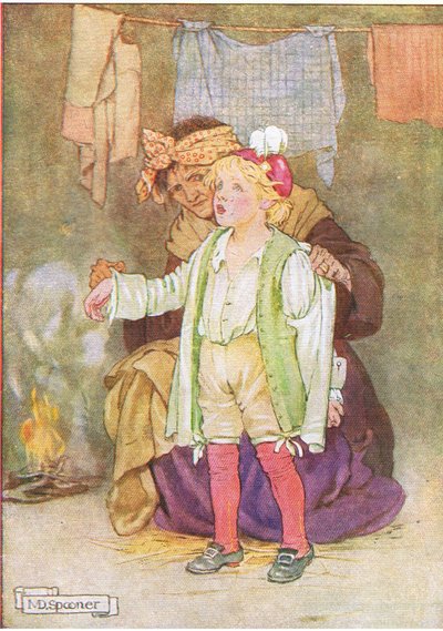Lo spogliarono del suo velluto e delle sue piume e pizzi (dalla storia Edwy and the Echo), illustrazione da A Staircase of Stories pubblicato da Thomas Nelson & Sons Ltd anni 