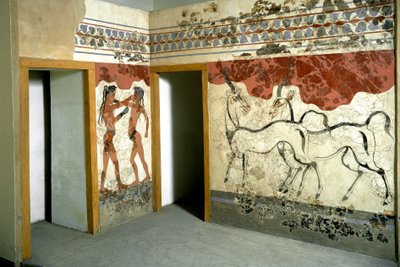 Arte minoica: animali e combattente da Minoan
