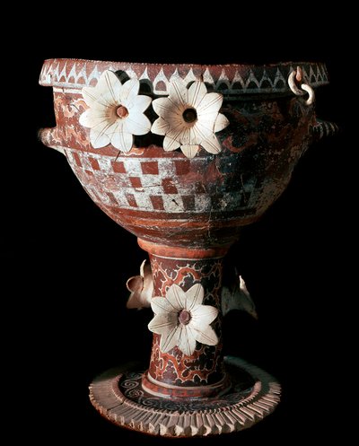 Arte minoica: cratere in terracotta con decorazioni periodo protopalaziale da Minoan