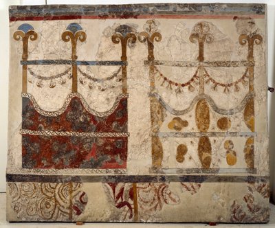 Civiltà minoica: rappresentazione di due portali (Ikria). Affresco dal bacino lustrale dell