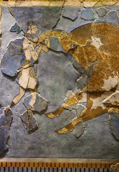 (dettaglio) del Affresco del Salto del Toro. Trovato a Knossos da Minoan