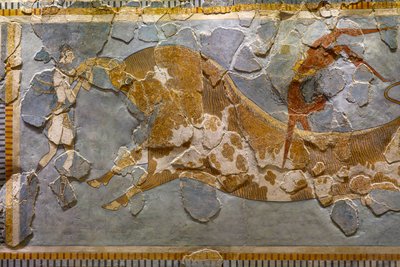 Dettaglio del Fresco del Salto del Toro. Trovato a Cnosso da Minoan