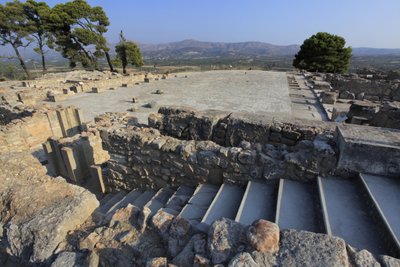 Sito archeologico minoico di Festo. Vista sul cortile centrale dall