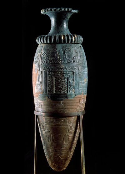 Arte minoica: rhyton in pietra verde. da Zakros, Creta. Heraklion, Museo Archeologico da Minoan