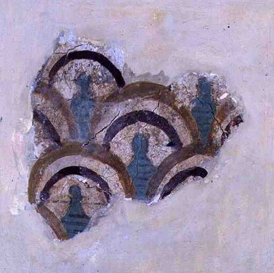 Banda a spirale e fiori da Knossos, Creta, c.1500 a.C. (affresco) da Minoan