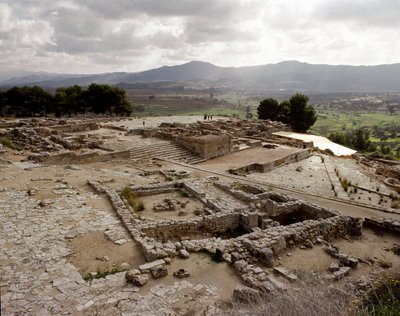 Vista delle rovine di Festo, 2700-1200 a.C. da Minoan